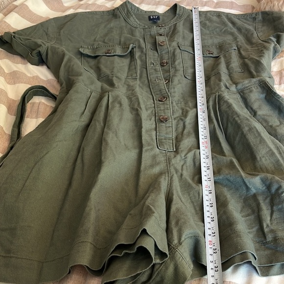 Gap Linen Cotton Romper Size Large Color Mesculen green - Picture 11 of 11